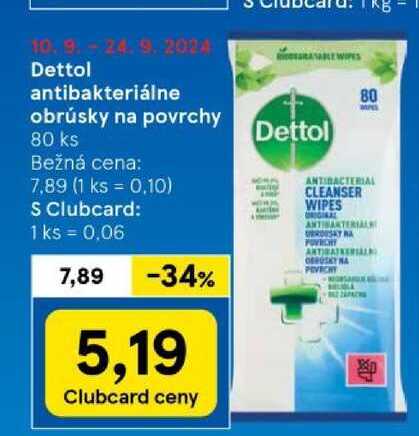 Dettol antibakteriálne obrúsky na povrchy 80 ks  