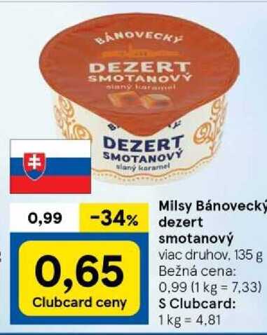 Milsy Bánovecký smotanový viac druhov, 135 g 