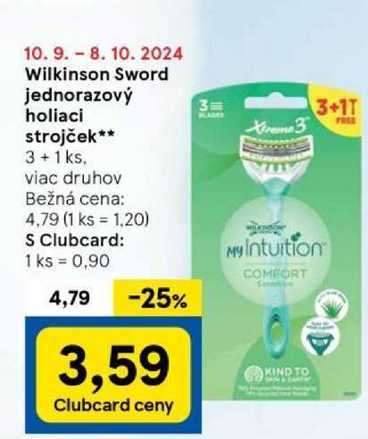 Wilkinson Sword jednorazový holiaci strojček 3+1 ks, viac druhov 