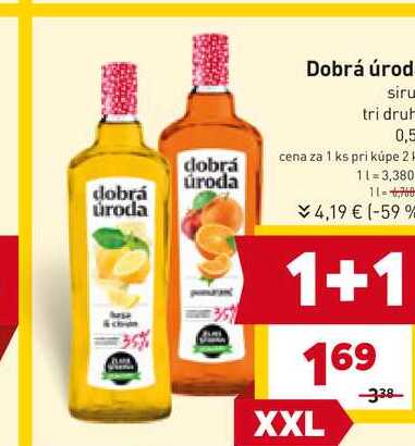 Dobrá úroda sirup tri druhy 0,5l 