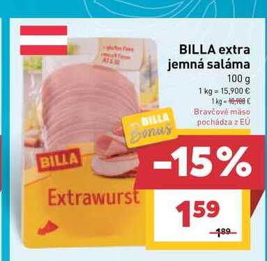 BILLA extra jemná saláma 100 g 