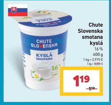 Chute Slovenska smotana kyslá 16% 400 g