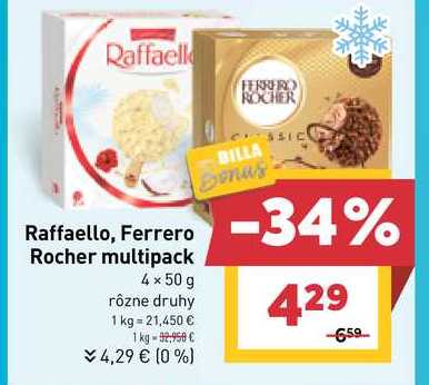 Ferrero Rocher multipack 4 x 50 g rôzne druhy