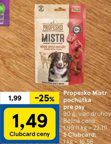 Propesko Mistr pochúťka pre psy, 90 g