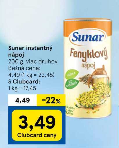 Sunar instantný nápoj, 200 g