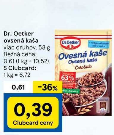 Dr. Oetker ovsená kaša, 58 g