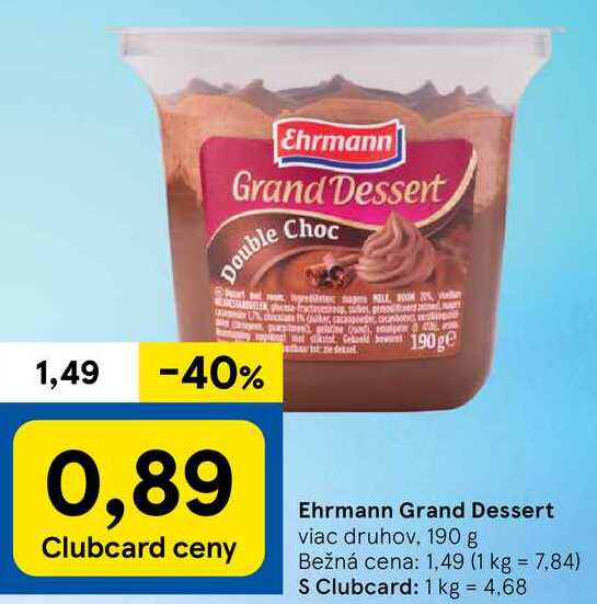 Ehrmann Grand Dessert, 190 g