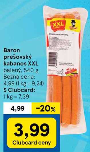 Baron prešovský kabanos XXL, 540 g