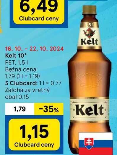 Kelt 10°, 1,5 l