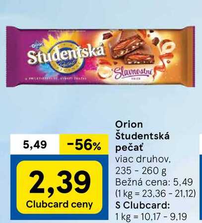 Orion Študentská pečať, 235 - 260 g