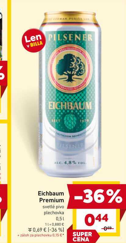 Eichbaum Premium svetlé pivo plechovka 0,5l