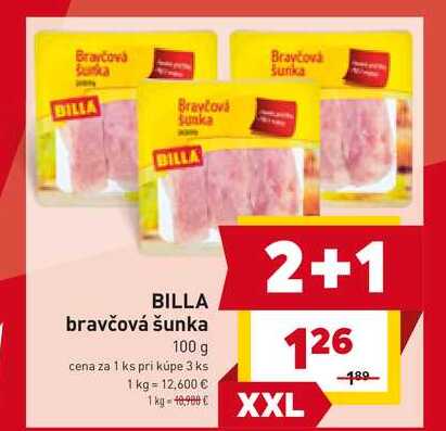 BILLA bravčová šunka 100 g 