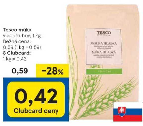 Tesco múka, 1 kg