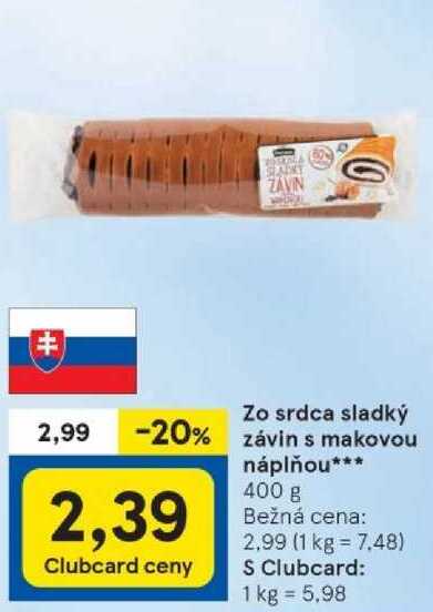 Zo srdca sladký závin s makovou náplňou, 400 g