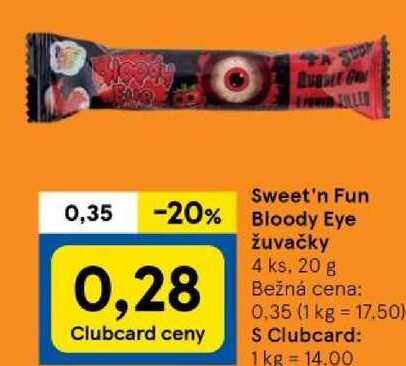 Sweet'n Fun Bloody Eye žuvačky 4 ks, 20 g