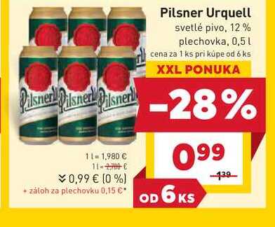 Pilsner Urquell 500 ml plechovka v akcii