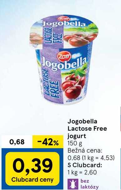 Jogobella Lactose Free jogurt, 150 g