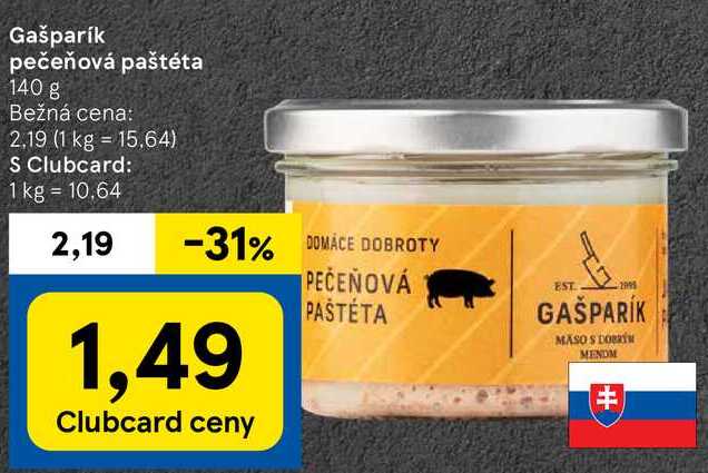 Gašparík pečeňová paštéta, 140 g