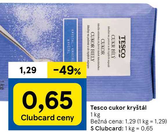 Tesco cukor kryštál, 1 kg 