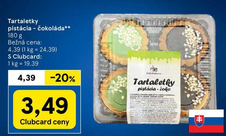 Tartaletky pistácia - čokoláda, 180 g