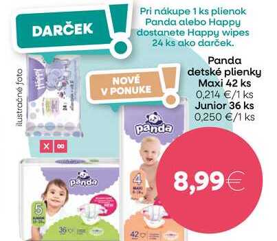 Panda detské plienky Maxi 42 ks 