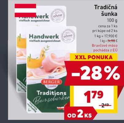 Tradičná šunka 100 g