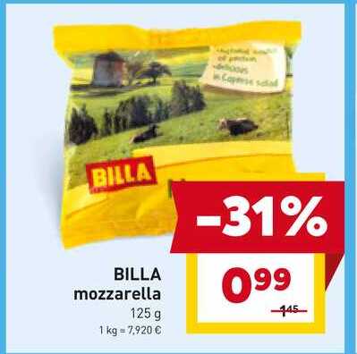 BILLA mozzarella 125 g 