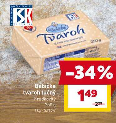 Babička tvaroh tučný hrudkovitý 250 g 