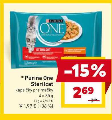 Purina One Sterilcat kapsičky pre mačky 4 x 85g