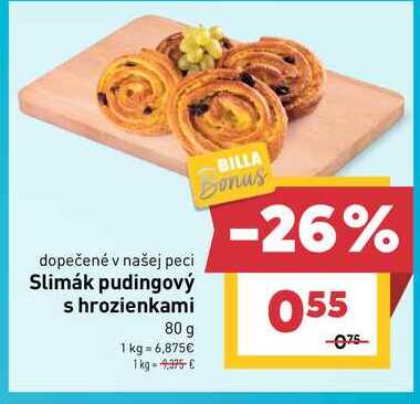 Slimák pudingový s hrozienkami 80g