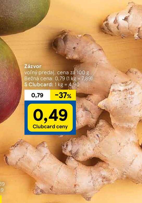 Zázvor, cena za 100 g 