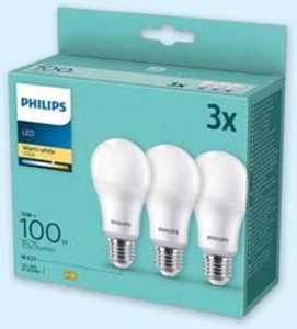 LED žiarovka PHILIPS LED 13 W (100 W) A67 E27 WW 3 ks