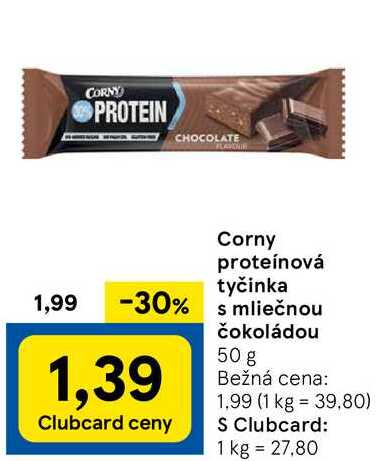 Corny proteínová tyčinka s mliečnou čokoládou, 50 g 