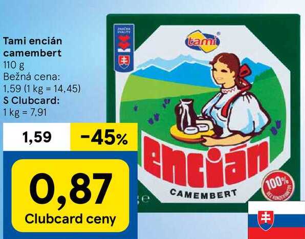 Tami encián camembert, 110 g