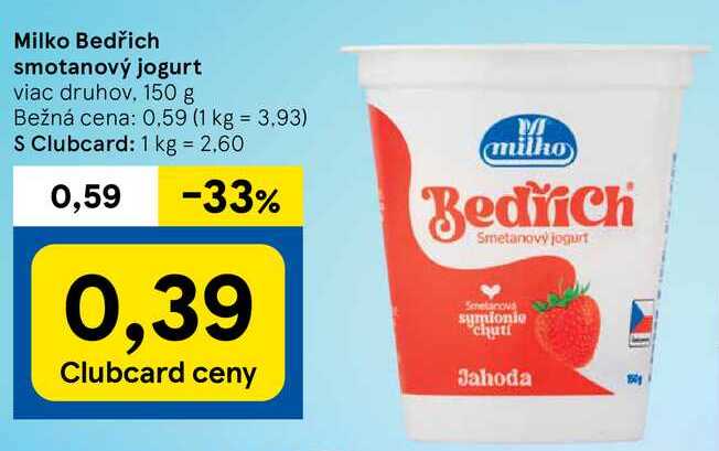 Milko Bedřich smotanový jogurt, 150 g