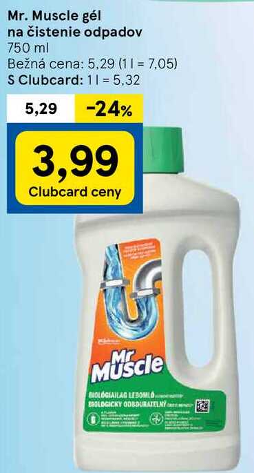 Mr. Muscle gél na čistenie odpadov, 750 ml 