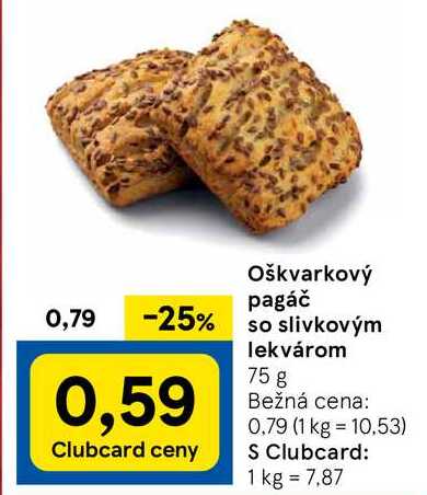 Oškvarkový pagáč so slivkovým lekvárom, 75 g 