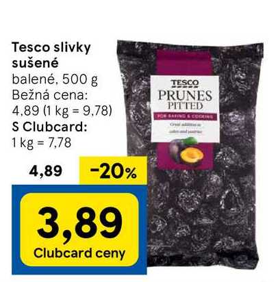 Tesco slivky sušené, 500 g