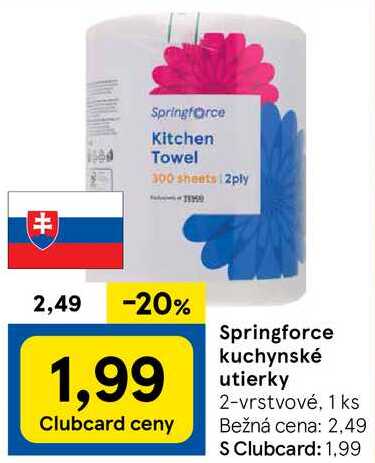 Springforce kuchynské utierky, 1 ks 