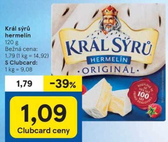 Král sýrů hermelín, 120 g 