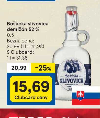 Bošácka slivovica demižón 52 % 0.5l