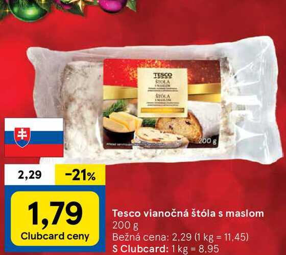 Tesco vianočná štóla s maslom 200 g 