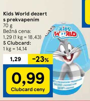 Kids World dezert s prekvapením 70 g 