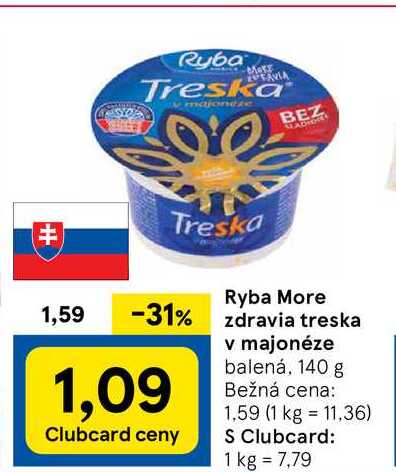 Ryba More zdravia treska majonéze balená, 140 g  