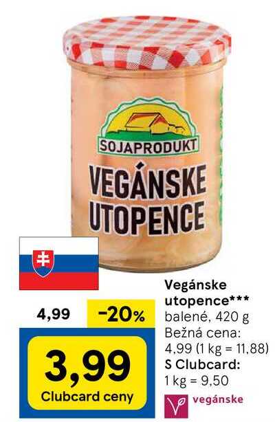 Vegánske utopence balené, 420 g