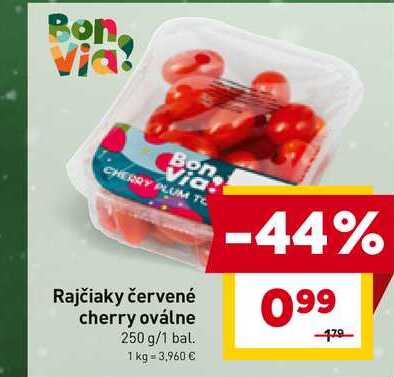 Rajčiaky červené cherry oválne 250 g