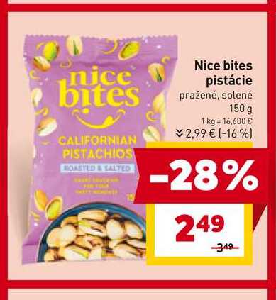 Nice bites pistácie pražené, solené 150 g