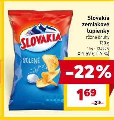 Slovakia zemiakové lupienky rôzne druhy 130 g 