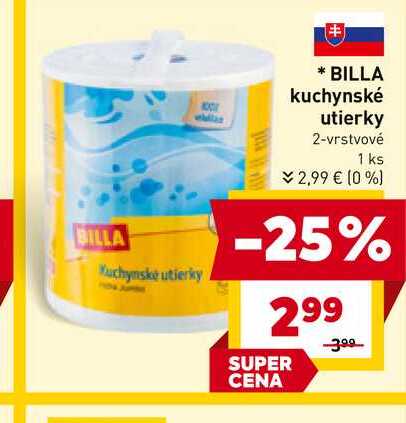 BILLA kuchynské utierky 2-vrstvové 1 ks