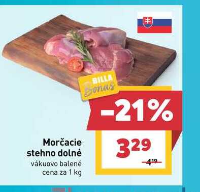 Morčacie stehno dolné vákuovo balené cena za 1 kg